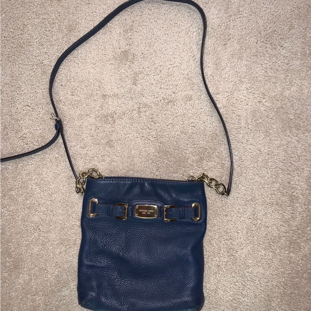Michael Kors Blue Leather Crossbody Bag
